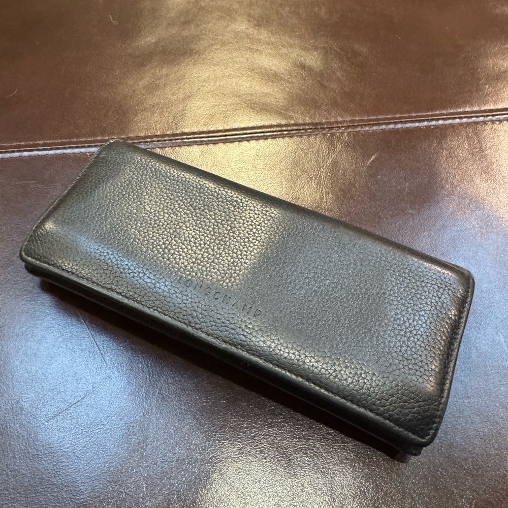 LONGCHAMP Le Foulonné Leather Continental Wallet-Black